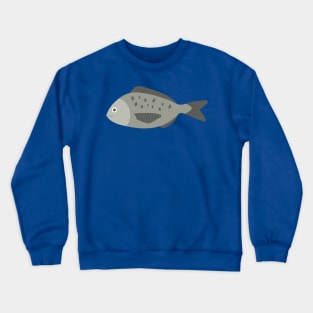 Gray fish icon in flat design Crewneck Sweatshirt